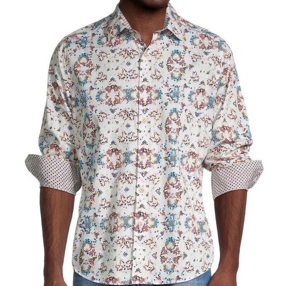 Robert Graham L Neri Mens Printed Button Down Shirt Classic Fit 100% Cotton - Picture 1 of 9
